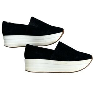 Steve Madden Scooter Black Platform Suede‎ Slip Slide On Shoes Women’s 7.5